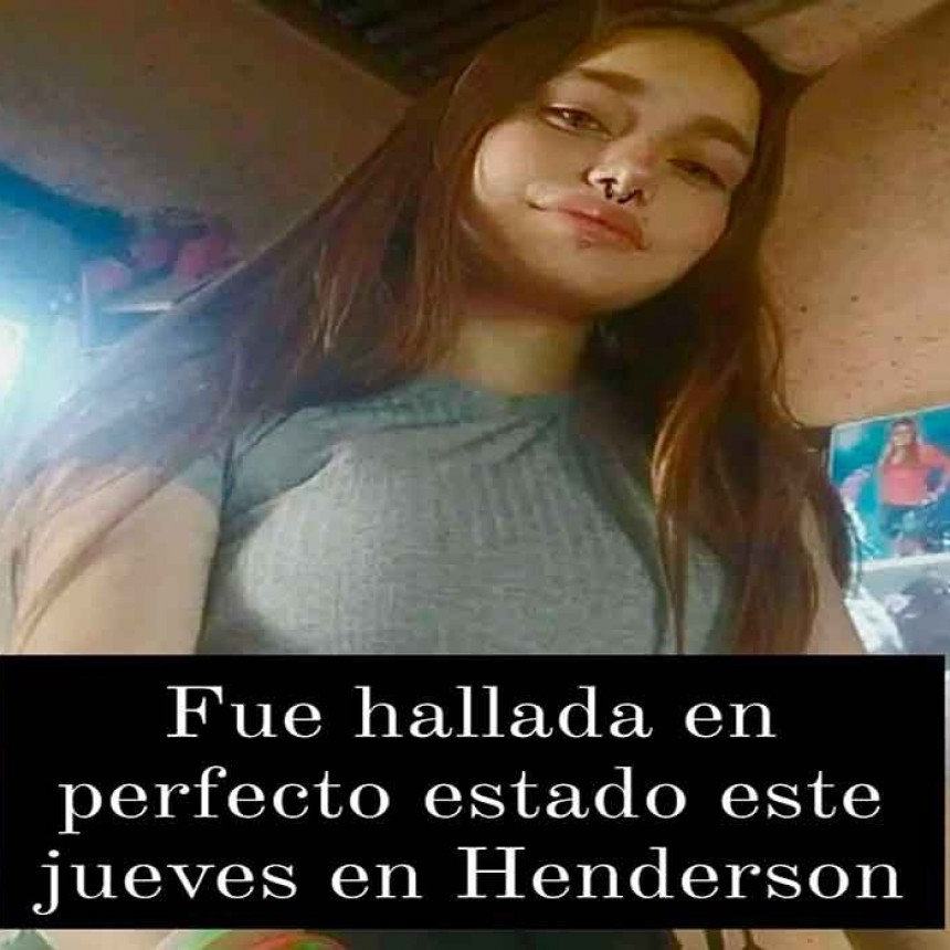 Urgente: Averiguación Paradero, una adolescente de Henderson