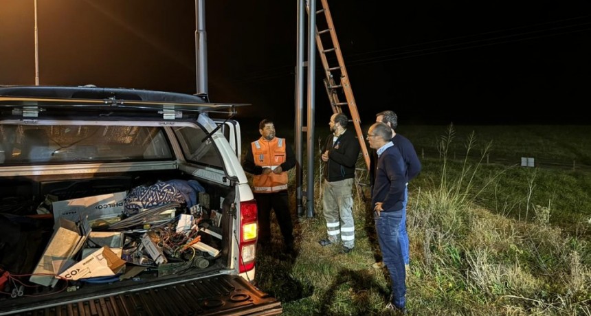 Encendido de luminarias sobre rutas 65 y 205, más la reparación sobre rotonda que intersecciona 226 y 65