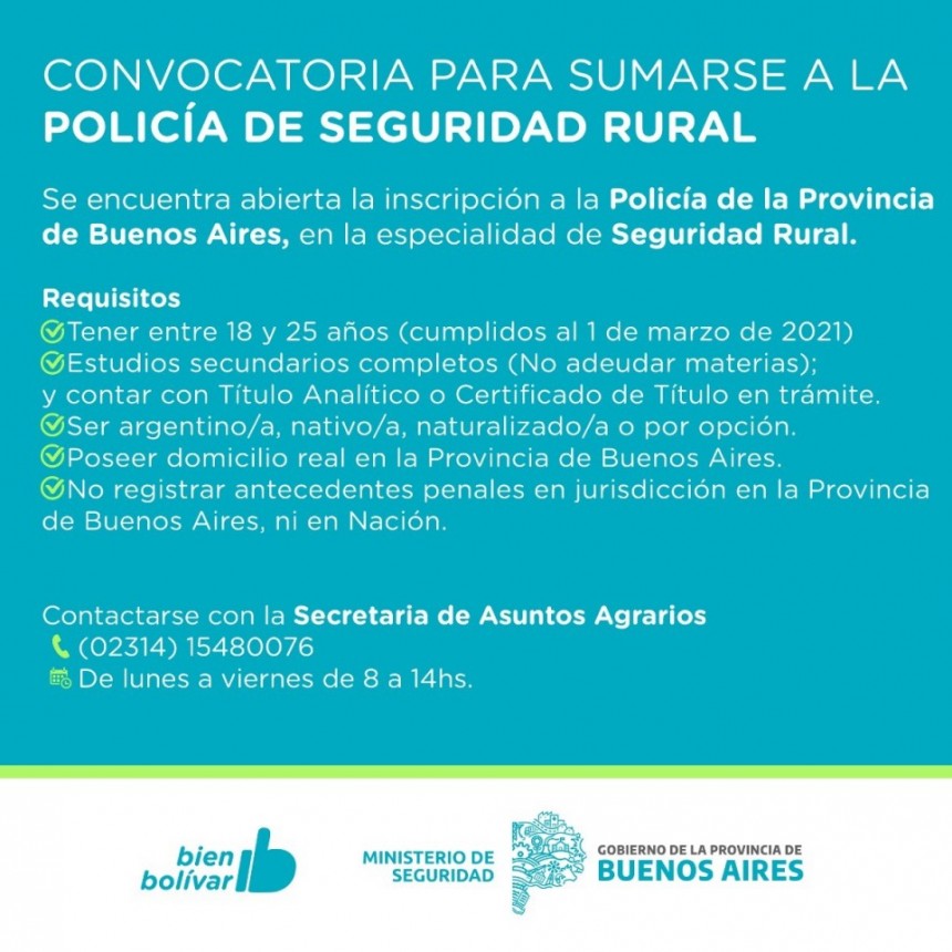 Ahora, te podés inscribir para integrar la Policía Rural