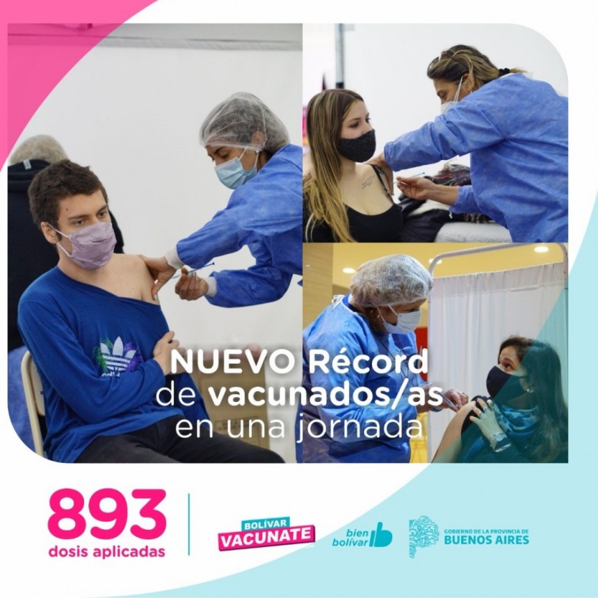 Hoy se logró vacunar a 893 personas