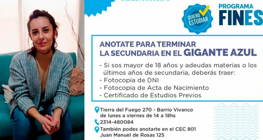 Abren una segunda inscripción para el FINES, para el segundo llamado en agosto