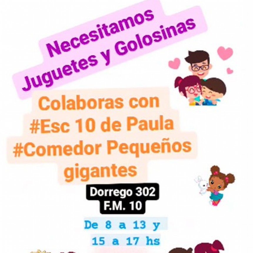 Un grupo de madres de la localidad de Paula, iniciaron una movida solidaria para obtener juguetes para el día del niño