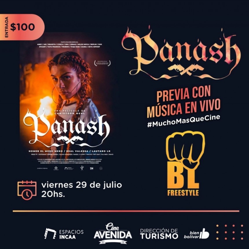 Habrá Freestyle en la previa de la película Panash