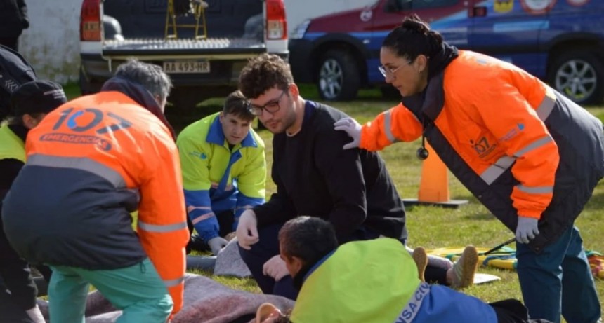 Se realizó un simulacro en el Parque Las Acollaradas, en el marco de la capacitación “Sistema de Emergencias en Acción”