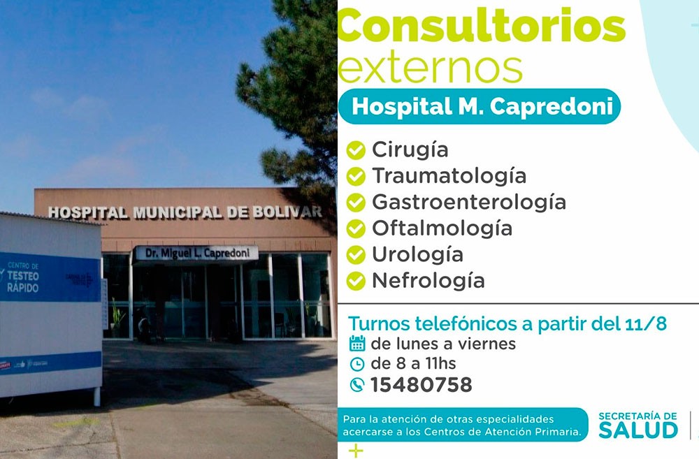 Se reanuda la atención en los Consultorios Externos del hospital Capredoni