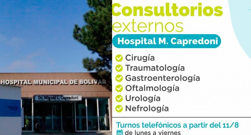 Se reanuda la atención en los Consultorios Externos del hospital Capredoni
