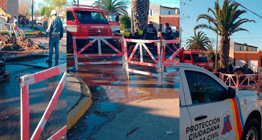 Finalizó la reparación de un caño troncal de la red de agua,  en Fabrés García y Alvear