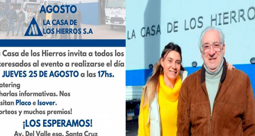 La Casa de los Hierros y Materiales de Construcción, invitan a una charla para los durleros, constructores y profesionales
