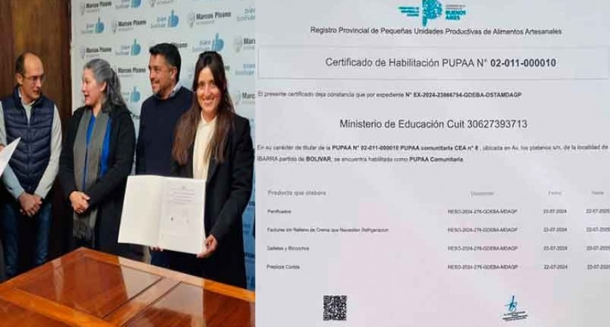 El Municipio brindó un curso de Manipulación de Alimentos en el CEA n°8 de Ibarra, que ya recibió el certificado que le permite comercializar sus productos