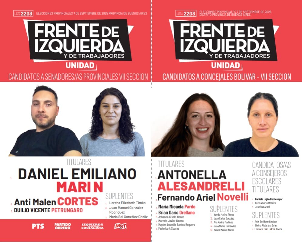 Frente de Izquierda y Trabajadores Unidad: Les presentamos nuestra boleta
