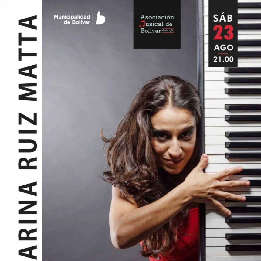 La Asociación Musical de Bolívar presenta a Marina Ruiz Matta, figura importante en la música de Argentina y Latinoamérica