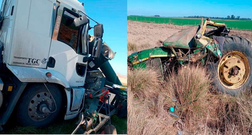 Violento impacto sobre la ruta