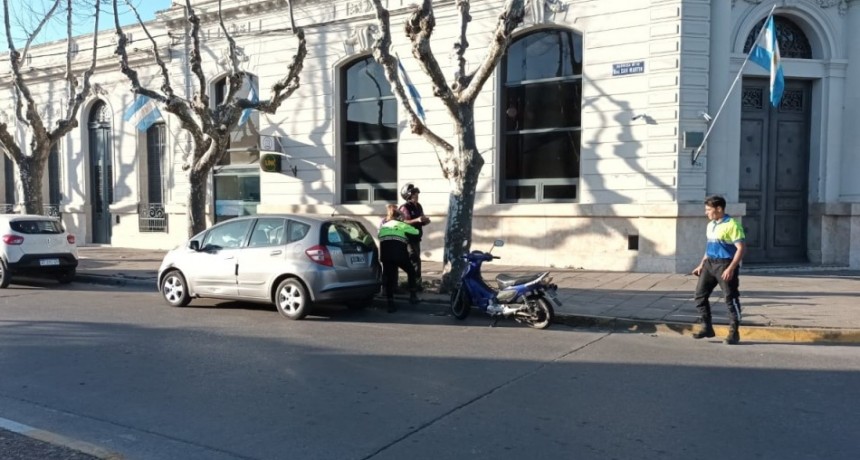 Colisión sin consecuencias en el centro de la ciudad