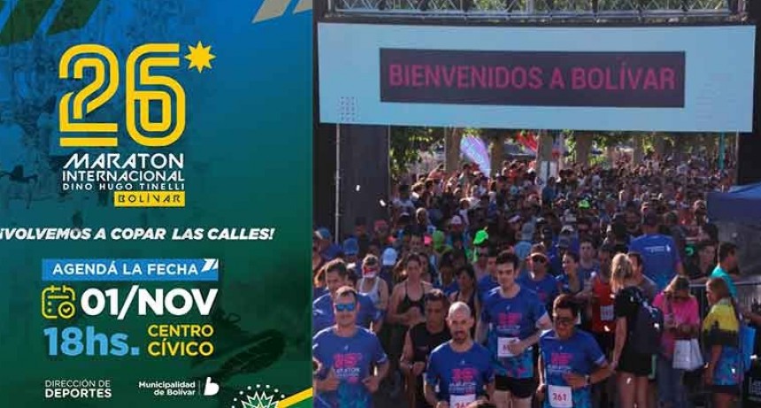 Maratón Dino Hugo Tinelli: El Municipio de Bolívar confirmó la 26ª edición para el 1 de noviembre
