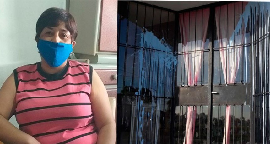 Una vecina denunció que arrojaron pintura en el frente de su comercio
