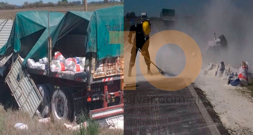 Se desprendió un acoplado e impactó ante una batea de otro camión