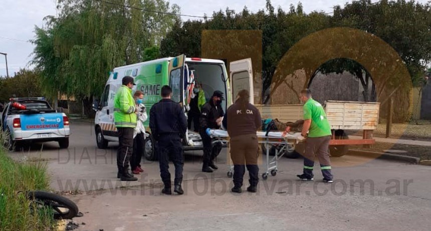 Un joven motociclista hospitalizado esta mañana