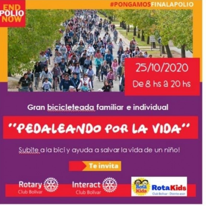 Rotary organiza una bicicleteada “Pedalear por la Vida”