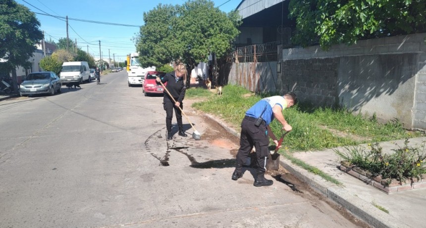 Derrame de aceite en la vía pública