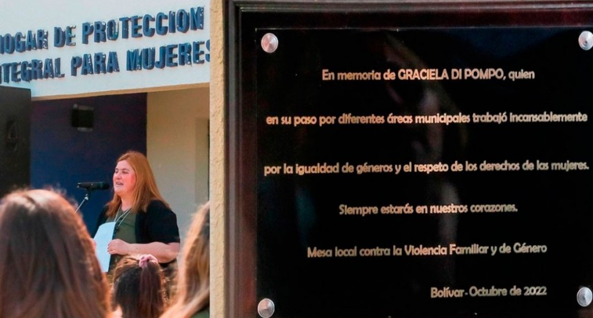 Emotivo homenaje a Graciela Di Pompo,  en el marco del cumpleaños nº5 del “Hogar de Protección Integral de Mujeres y Colectivo LGBTI en situación de violencia”