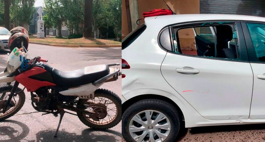 Dos personas que transitaban en moto, colisionaron con un vehículo