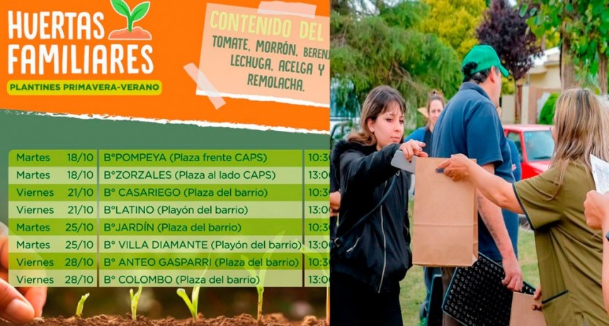 Huertas Familiares: se entregaron kits de temporada en Barrio Jardín 