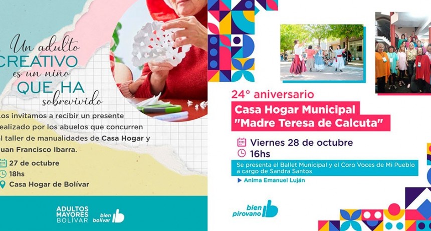 Habrá actividades en CasaHogar de Bolívar y Pirovano