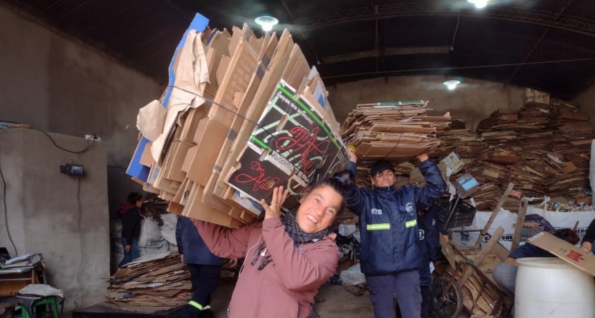 Cartoneros de Bolívar devolvieron a la industria más de diez toneladas de cartón