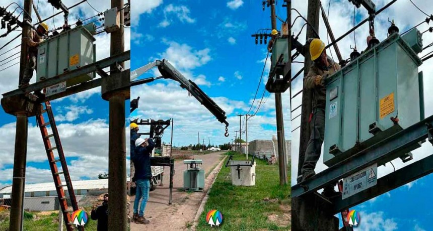 La Cooperativa Eléctrica de Bolívar colocó un transformador nuevo tras la rotura del anterior