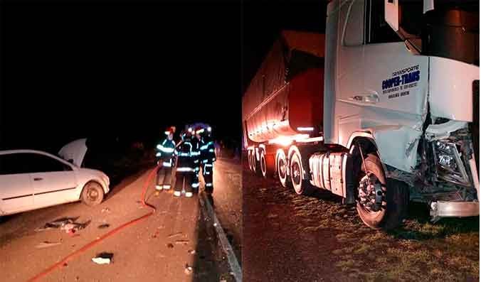 Ruta 65: Fuerte impacto a pocos metros del acceso a Pirovano, un conductor hospitalizado