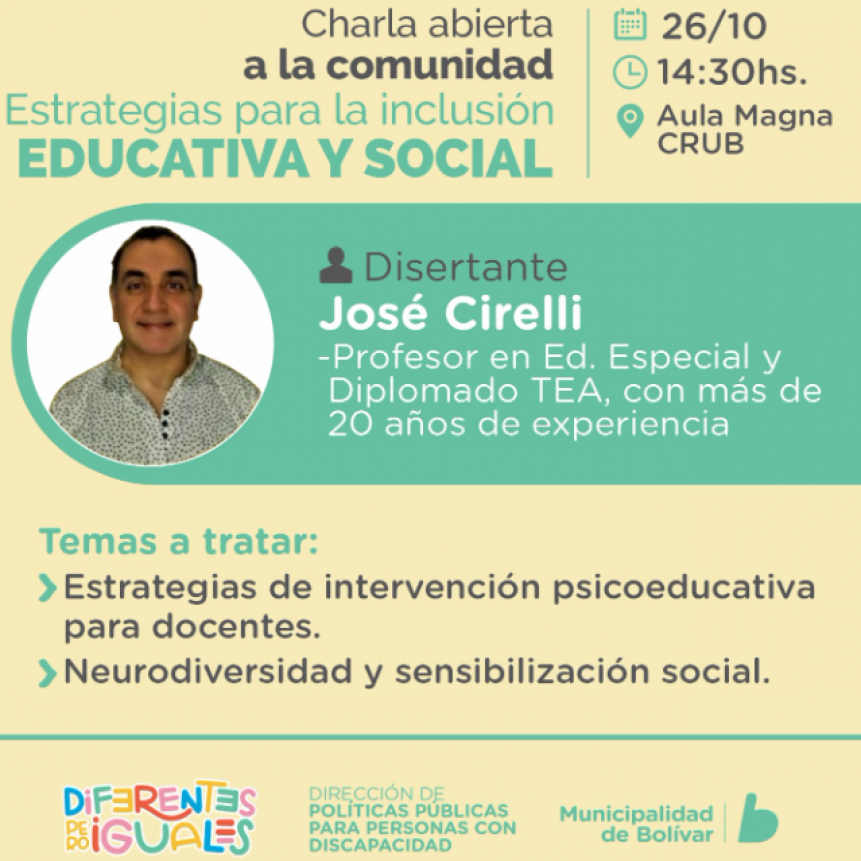 José Cirelli: “Una persona dentro del espectro autista es un ser humano que interpreta la realidad de otra forma que lo podemos hacer nosotros”