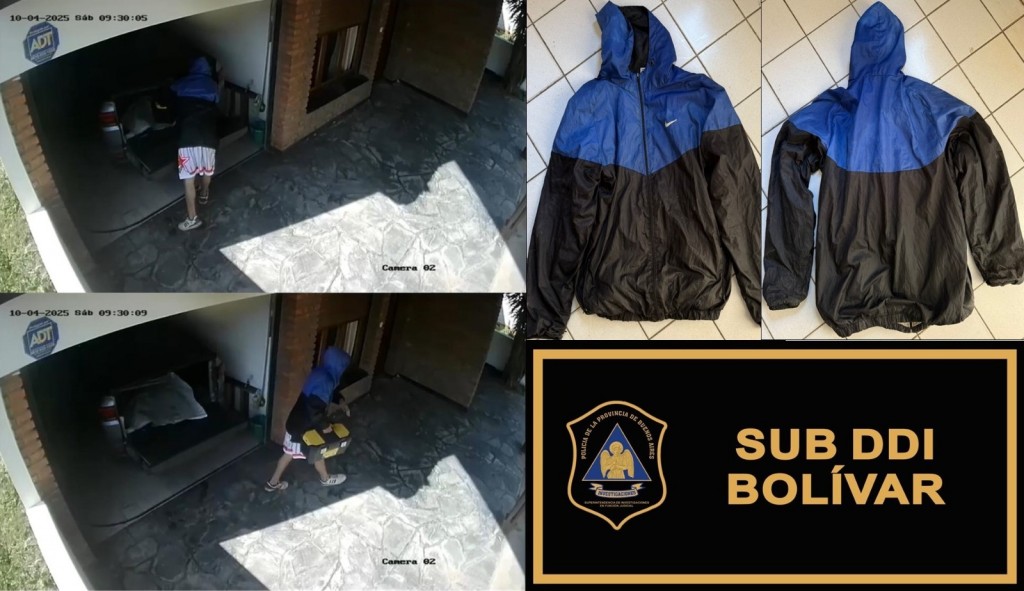 Informe oficial SUB DDI de Bolívar: identifican al autor del hecho y recuperan herramientas sustraídas