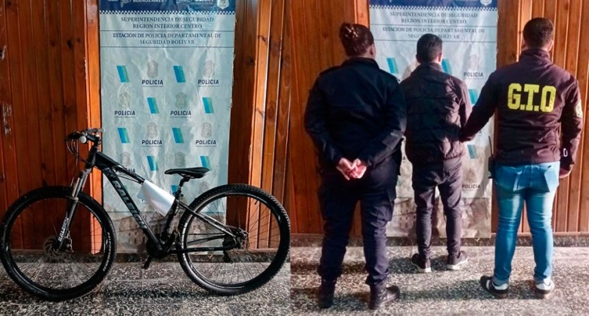 Informe Oficial de la Policía Departamental de Seguridad Bolívar: Aprehendieron a un hombre que circulaba en una bicicleta sustraída en Urdampilleta