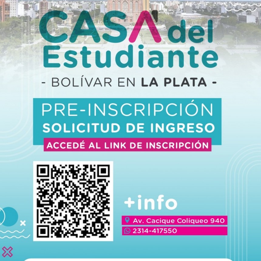 Se encuentra abiertas las inscripciones a las Casas del Estudiante de Bolívar, en La Plata y CABA