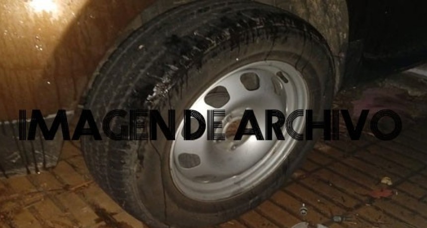 Le robaron un neumático del auto estando estacionado