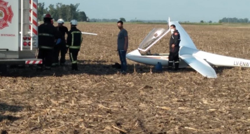 Joven oriundo de Zarate resulta con heridas tras el aterrizaje de emergencia de un Planeador