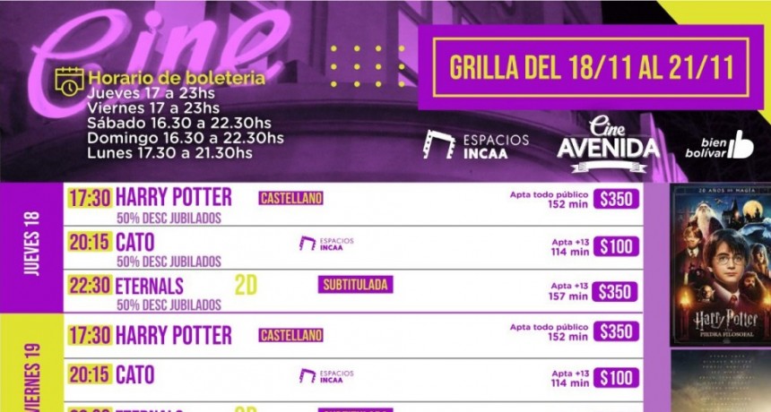 Con proyecciones especiales del Festival de Cine de Mar del Plata se dio a conocer la cartelera de este fin de semana