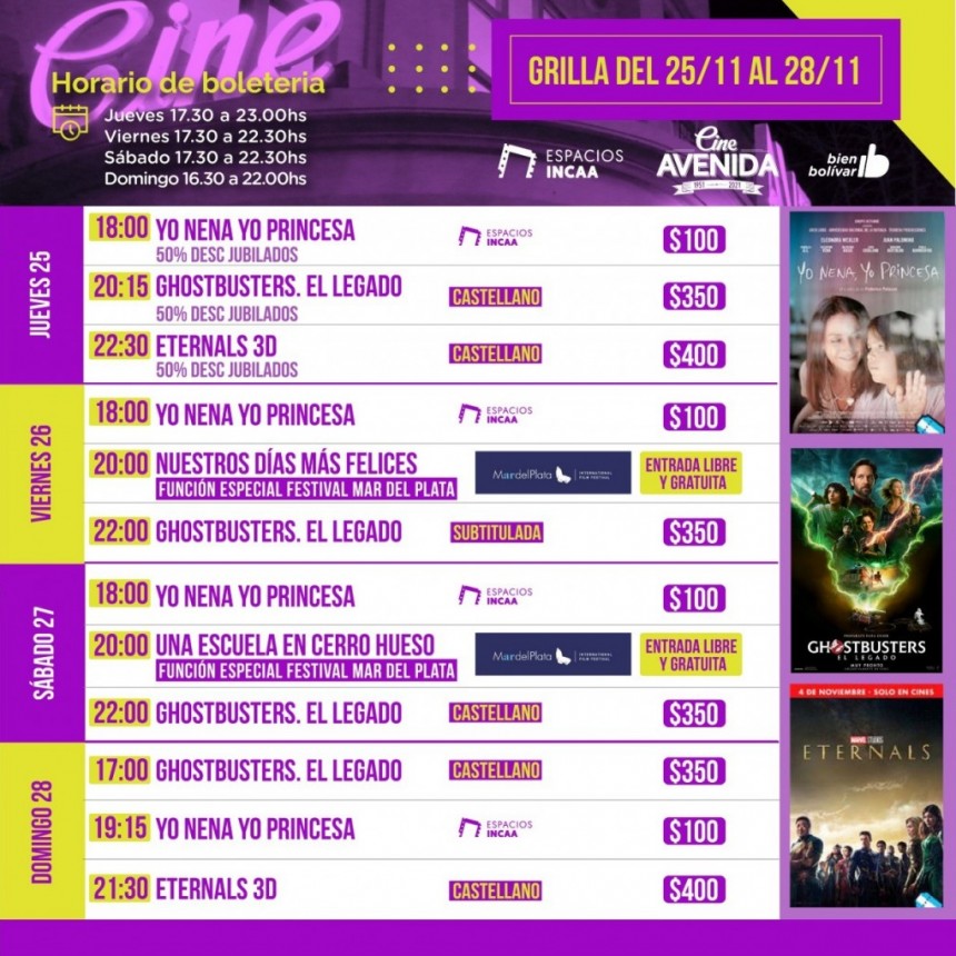 Los estrenos del Cine Avenida para esta semana