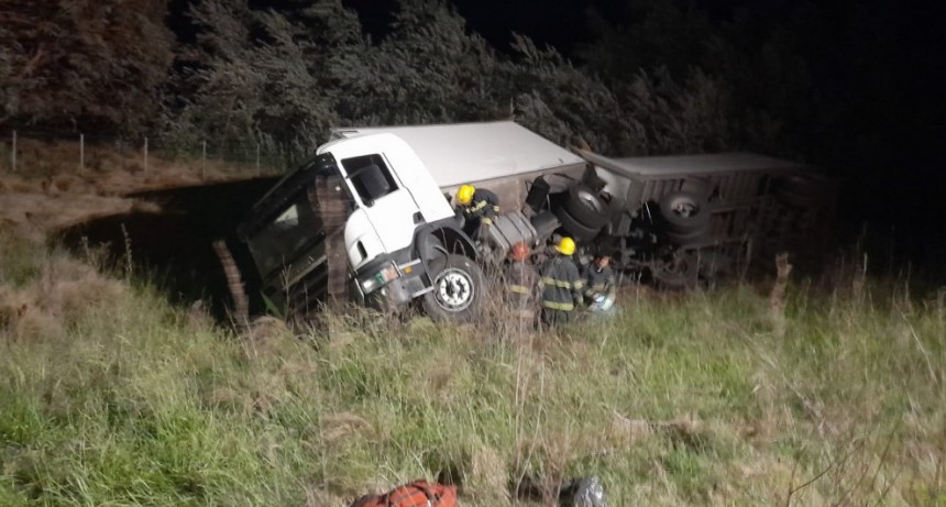Volcó un camión en la ruta 65