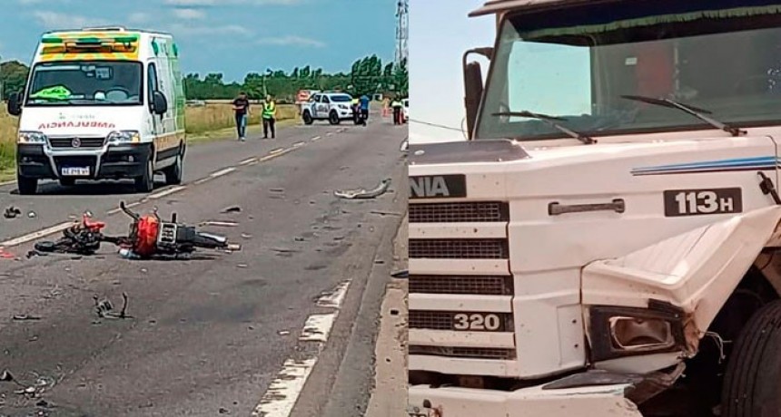 Ruta 226: Una mujer de 28 años embistió un camión en forma frontal con su moto,  y perdió la vida 