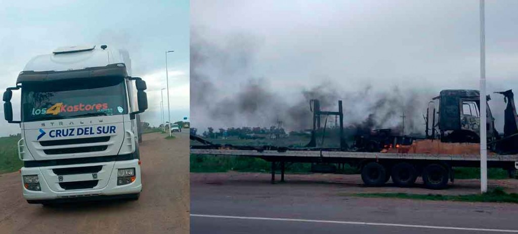 Trasladaban lo que quedó del camión que se incendió el martes y se inició un nuevo foco 