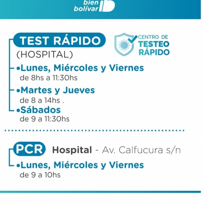 Comunicado de la Secretaria de Salud sobre realizaci&oacute;n de testeos r&aacute;pidos y PCR