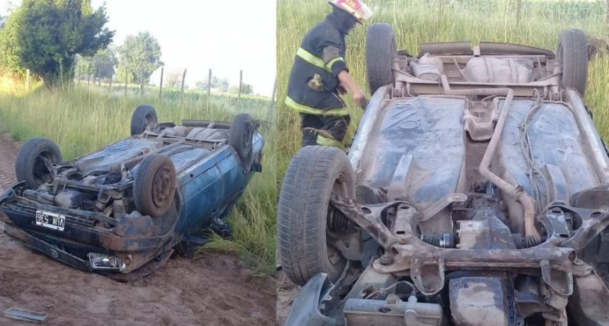 Vuelco en el camino que une Urdampilleta con Pirovano