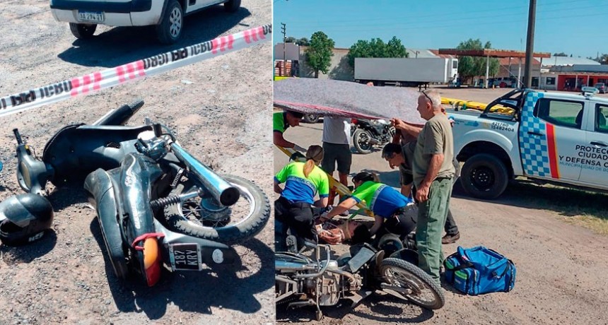 Impacto entre una camioneta y una moto
