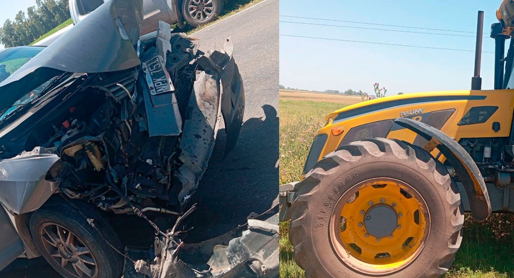 Fuerte impacto entre un automóvil y un tractor, dejó como saldo dos jóvenes hospitalizados